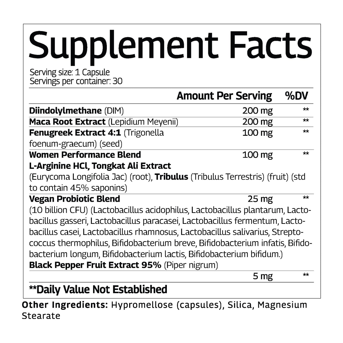 Maca root supplement fact