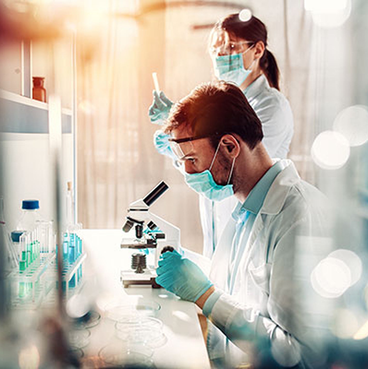 Laboratory scientists ensuring quality and safety