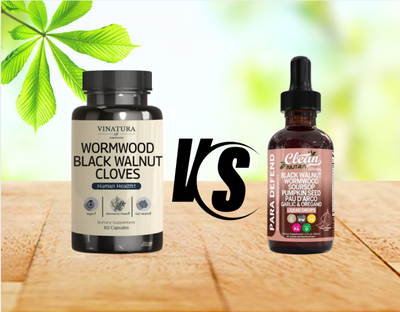 Vinatura capsule bottle and Clean Nutra liquid dropper