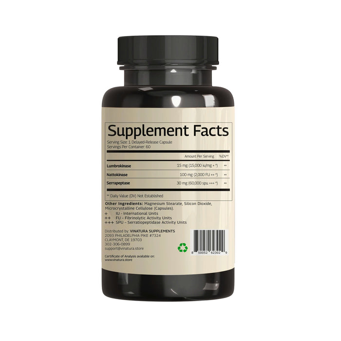 Lumbrokinase Nattokinase Serrapeptase