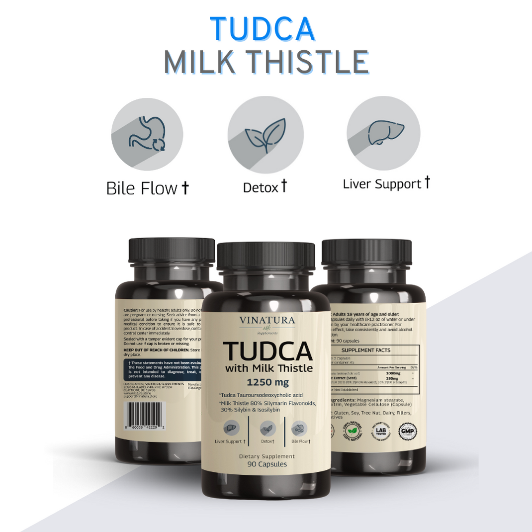 Tudca with Milk Thistle 1250mg for Liver Detox & Gallbladder Cleanse