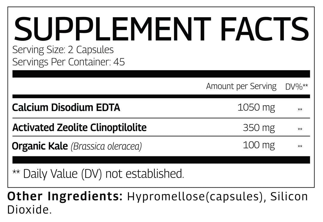 EDTA (Calcium Disodium) Zeolite 1500mg
